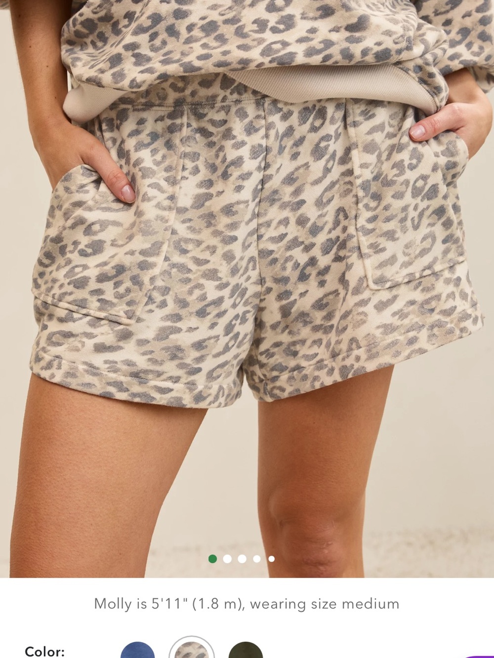 Aerie Leopard Print High-Waist Women’s Shorts - Cream/Gray